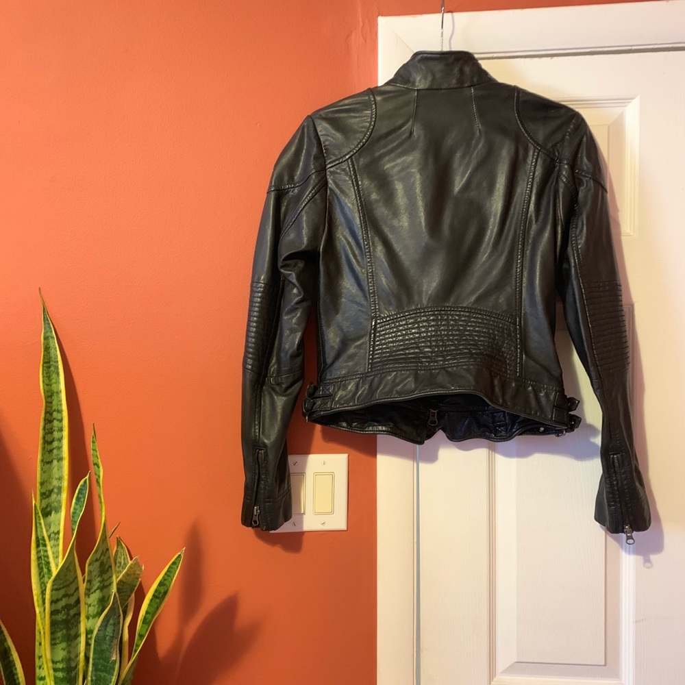 Free People Fitted and Rugged Leather Jacket - Picture 3 of 4